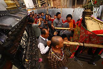 Nepalese celebrating the Ram Nawami festival