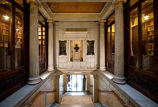 Interior of the library Biblioteca Publica Arus in Barcelona, Spain