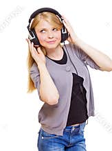 Cute teenager with headphones