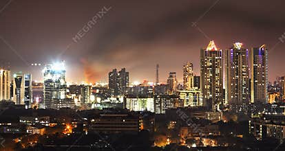 Fire in Bandra Mumbai nightline