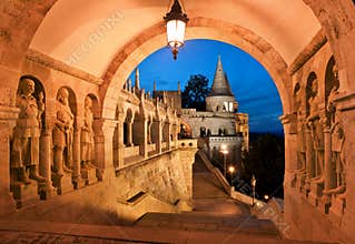 South gate of Fisherman's Bastion in Budapest