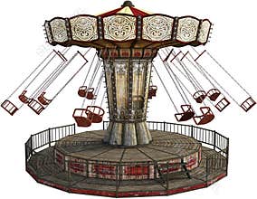 Circus Carnival Amusement Ride, Isolated, Fun