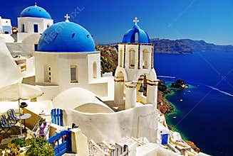 Blew churches of Santorini