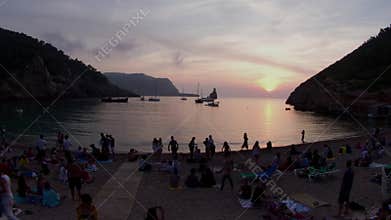 Loopable sunset on Benirras Beach in Ibiza