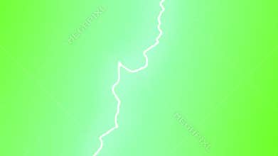Lightning Strikes On Green Screen Background 4K - Stunning Lightning In Storm & Clouds - 3D Seamless Loop 4K Animation. Alpha