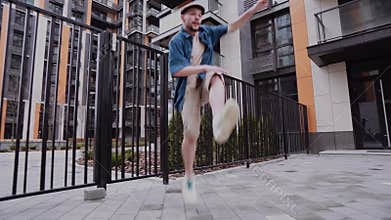 15 OCTOBER, 2019 - KYIV, UKRAINE : Group of locking dancers outdoors.