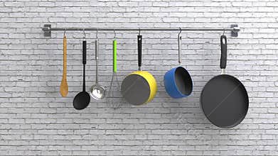 Kitchen rack with utensils
