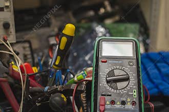 Measurement scale on a multimeter, tester of electronic parts, components