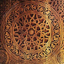 Ornament on wooden door