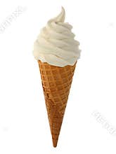Soft serve ice cream on white background