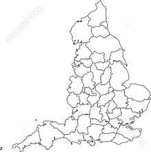 Blank map of England - counties