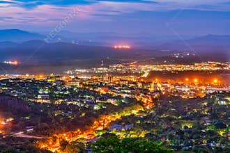 Nelspruit city at night with stars in the sky in Mpumalanga