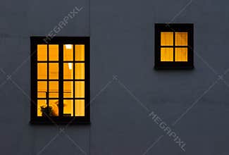 One and half yellow windows