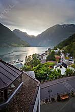 Sunset over Geiranger Fjord