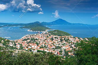 Old town on Adriatic island. Mali Losinj, Croatia