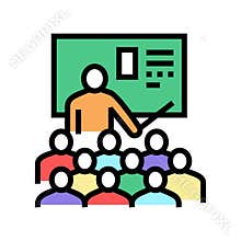 teacher educational lesson color icon vector illustration