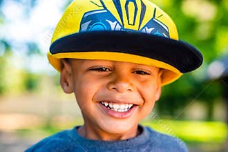 Multiracial African european boy
