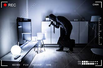 Inside House Robber Or Thief Intruder
