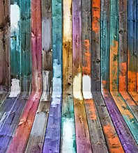 Color wood panels perspective