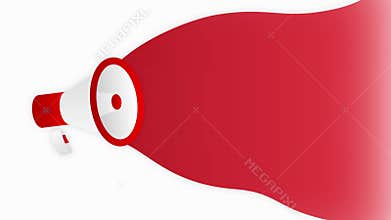 Megaphone HELPFUL TIPS countdown template with red objects on white background. Motion graphic.