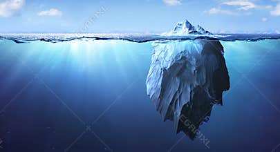 Iceberg - Underwater Risk - Global Warming Concept