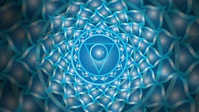 Animated rotation of a Throat Chakra symbol