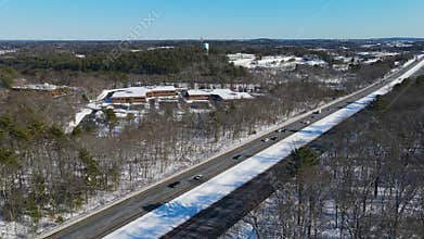 Bedford town landscape, Bedford, MA, USA