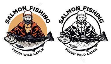 Fisherman show his catch trout fish