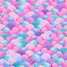Mermaids background. Watercolor illustration, seamless pattern.