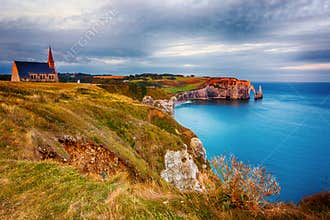 Etretat cliffs on the Atlantic ocean