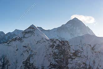 Makalu mountain peak, fifth highest peak in the world view from top of Island peak, Himalaya mountains range in Nepal
