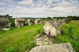 Anti tank barriers in military district Zahorie