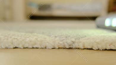 Vacuum cleaner. Cleaning the room.cordless vacuum cleaner close-up vacuuming carpet