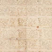 Antique vintage folded textured paper with script