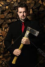 Business man with the axe
