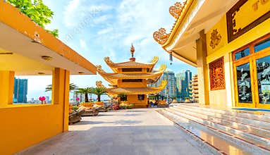 Landscape architecture monastery Minh Dang Quang was designed to prepare holiday Vesak annual