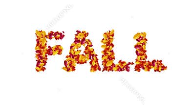 Seamless Loop Word Fall for Season Forming from Leaves