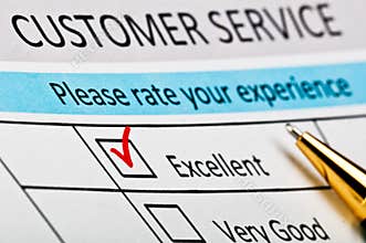 Customer service satisfaction survey form.