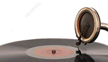 Vintage old vinyl gramophone player.