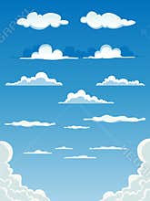 Cartoon Clouds Set