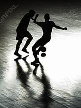 Shadows of a futsal players