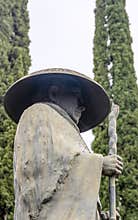 Statue of Shinran Shonin, founder of Jodo Shinshu Buddhism, in Honpa Hongwanji Mission of Hawaii
