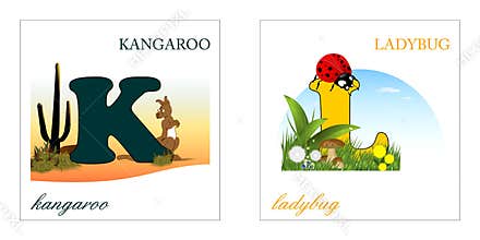 Set of Alphabet letters, K-L