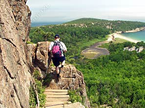 Hiker in Acadia park