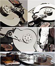 Hard disk storage collage