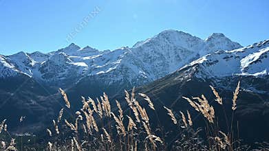 Beautiful view of Caucasus mountains in Russia