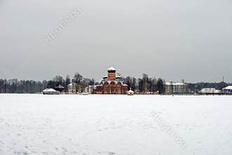 Lake Vvedenskoe on a winter day