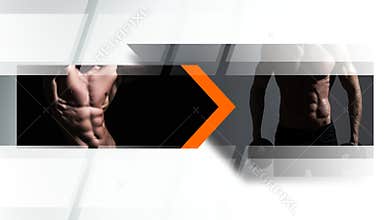 Templates for web site, flyer or header cover. Mock up sport poster. Fit, fitness brochure design. Editable banner