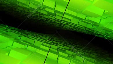 Virtual space between walls. Design. Dark chasm between bright walls. Gap between walls in cyberspace. Claustrophobia or