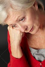 Senior woman suffering from depression